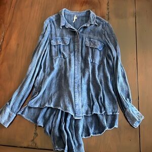 Urban Outfitters waffle knit button up blouse